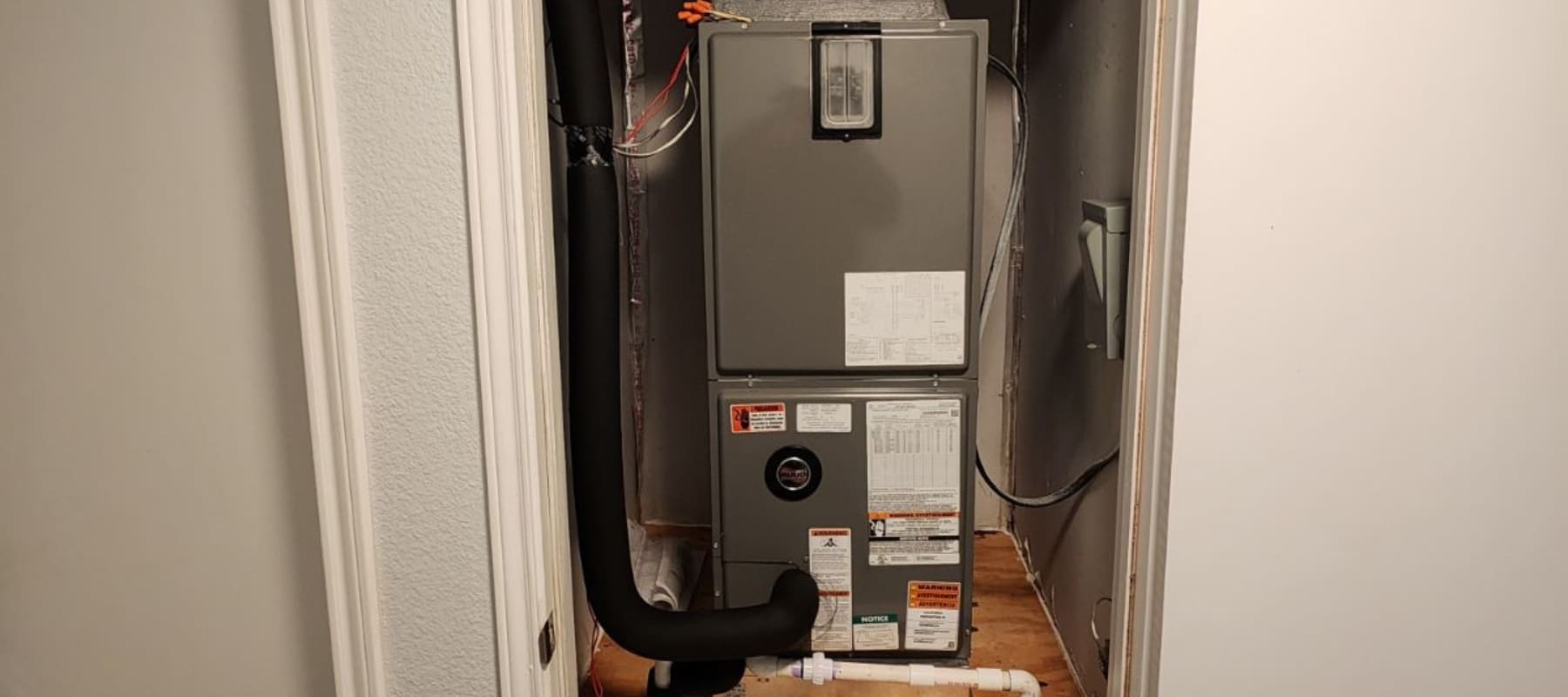 ac unit installed in a closet