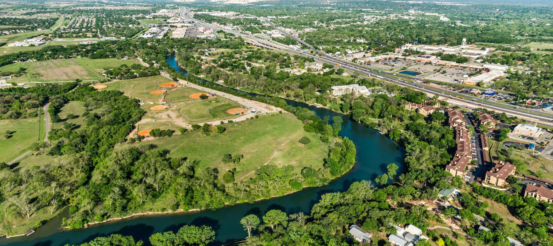 aerial view of new braunfels texas